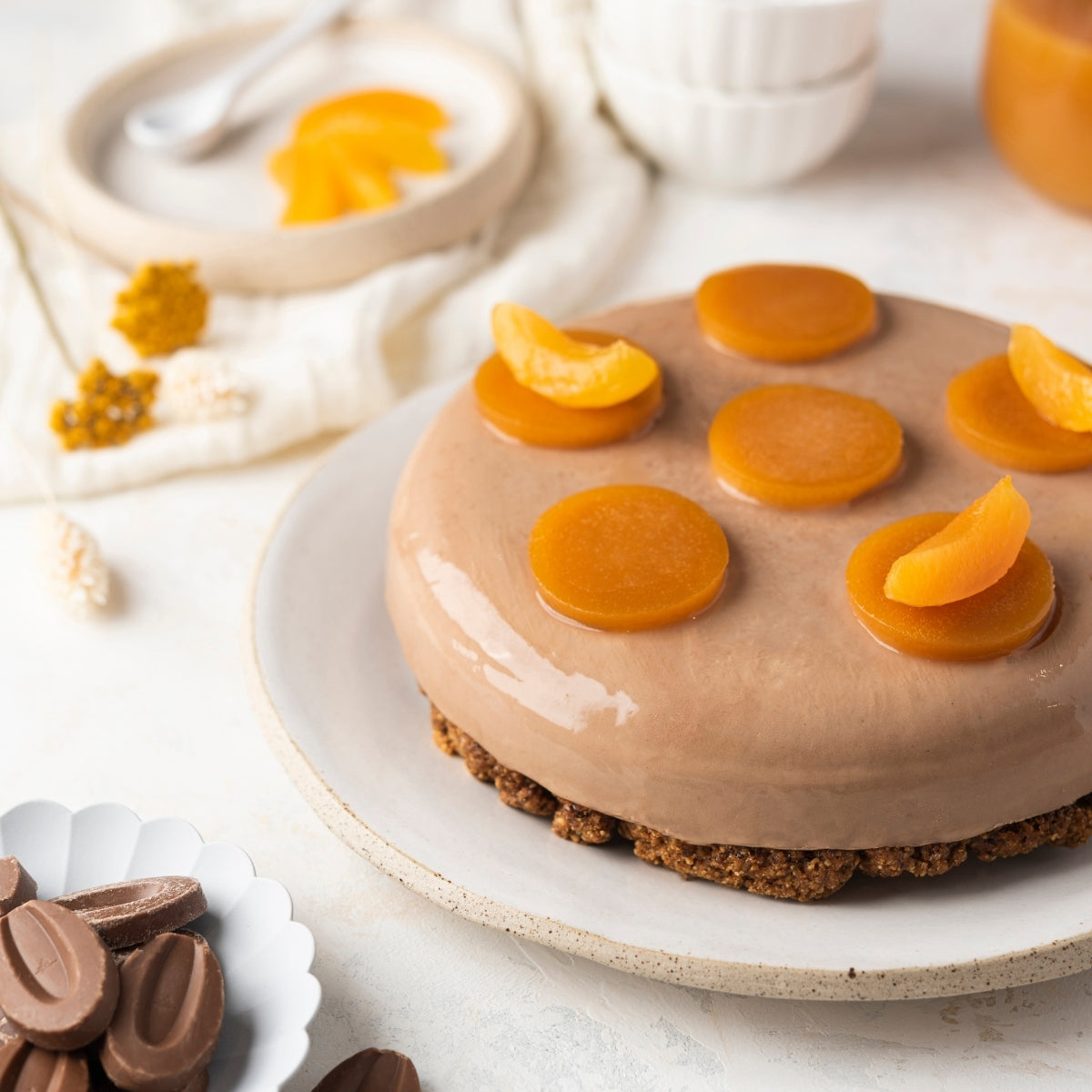 Entremet réalisé avec du chocolat Caramelia