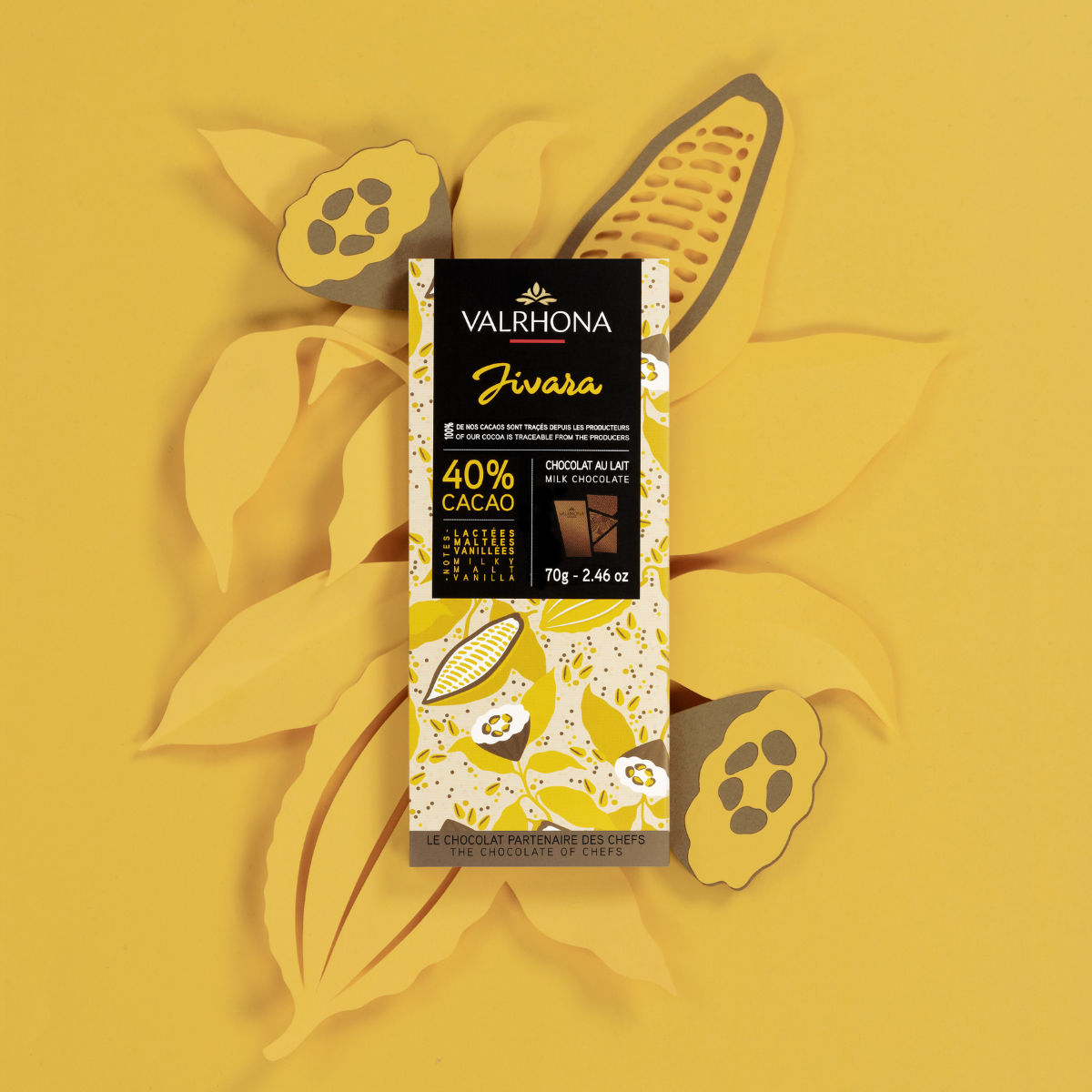 illustration tablette de chocolat au lait jivara valrhona
