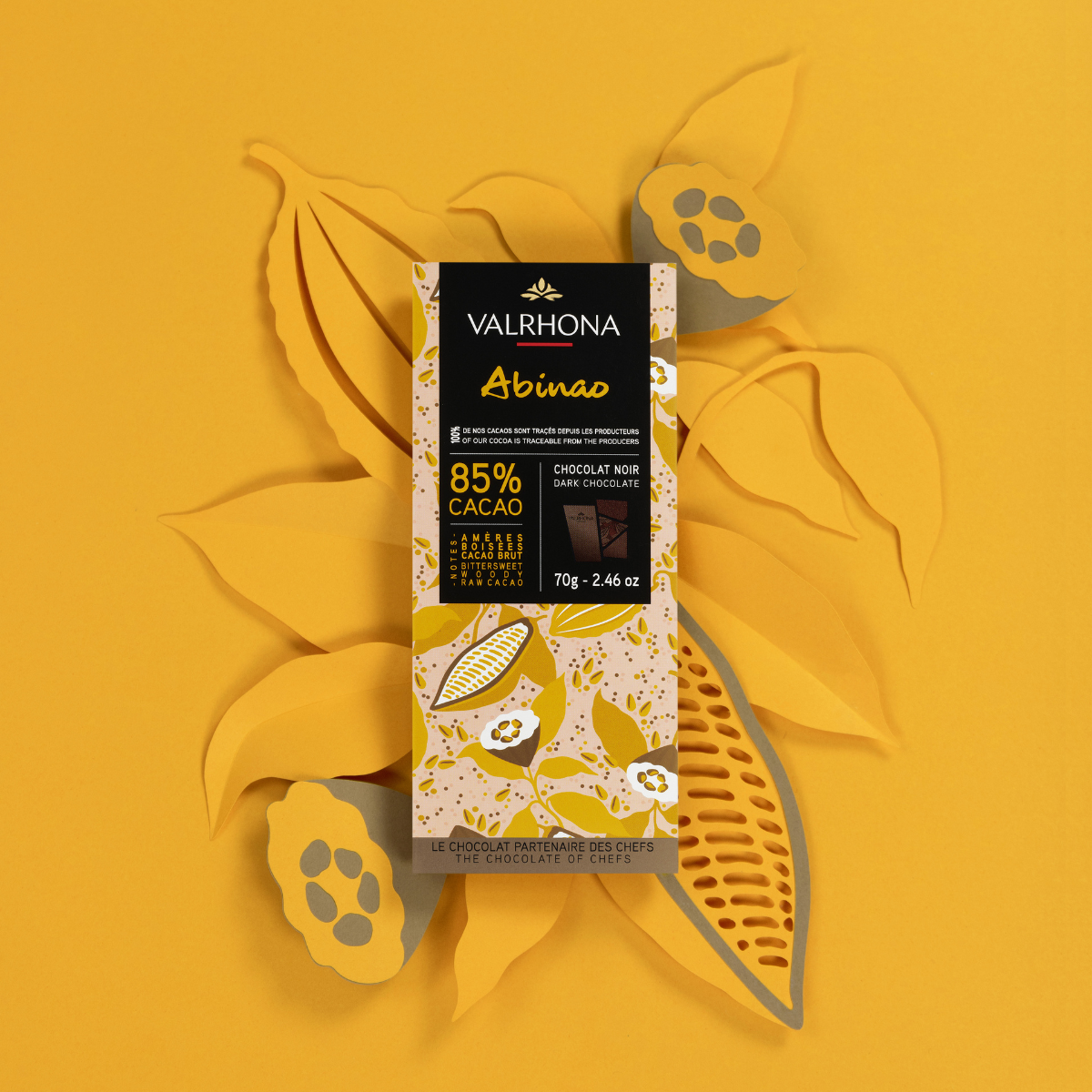 illustration tablette de chocolat noir abinao valrhona