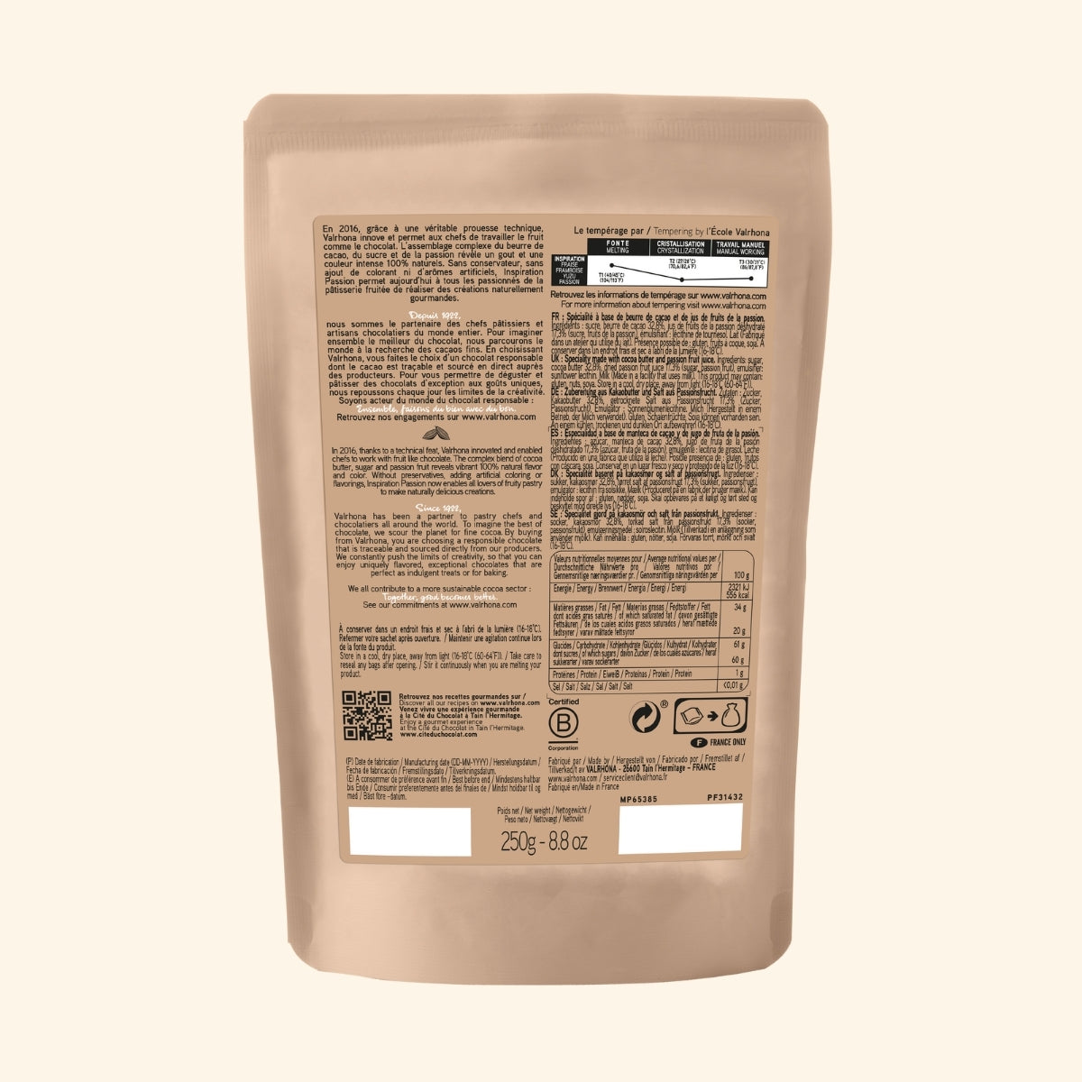 Dos du pack Inspiration passion - Valrhona
