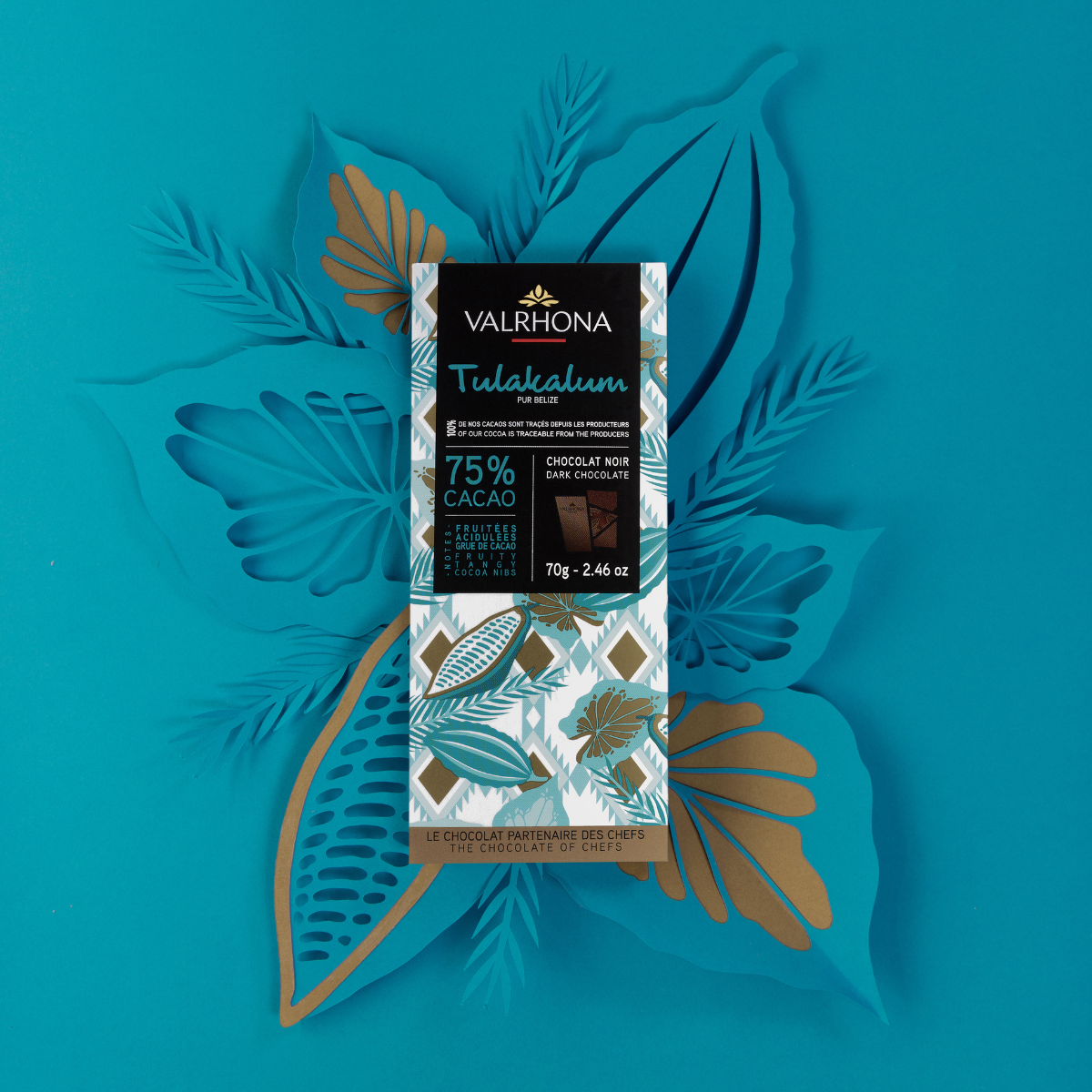 illustration tablette de chocolat noir tulakalum valrhona