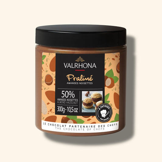 Packaging du praliné amandes et noisettes - Valrhona