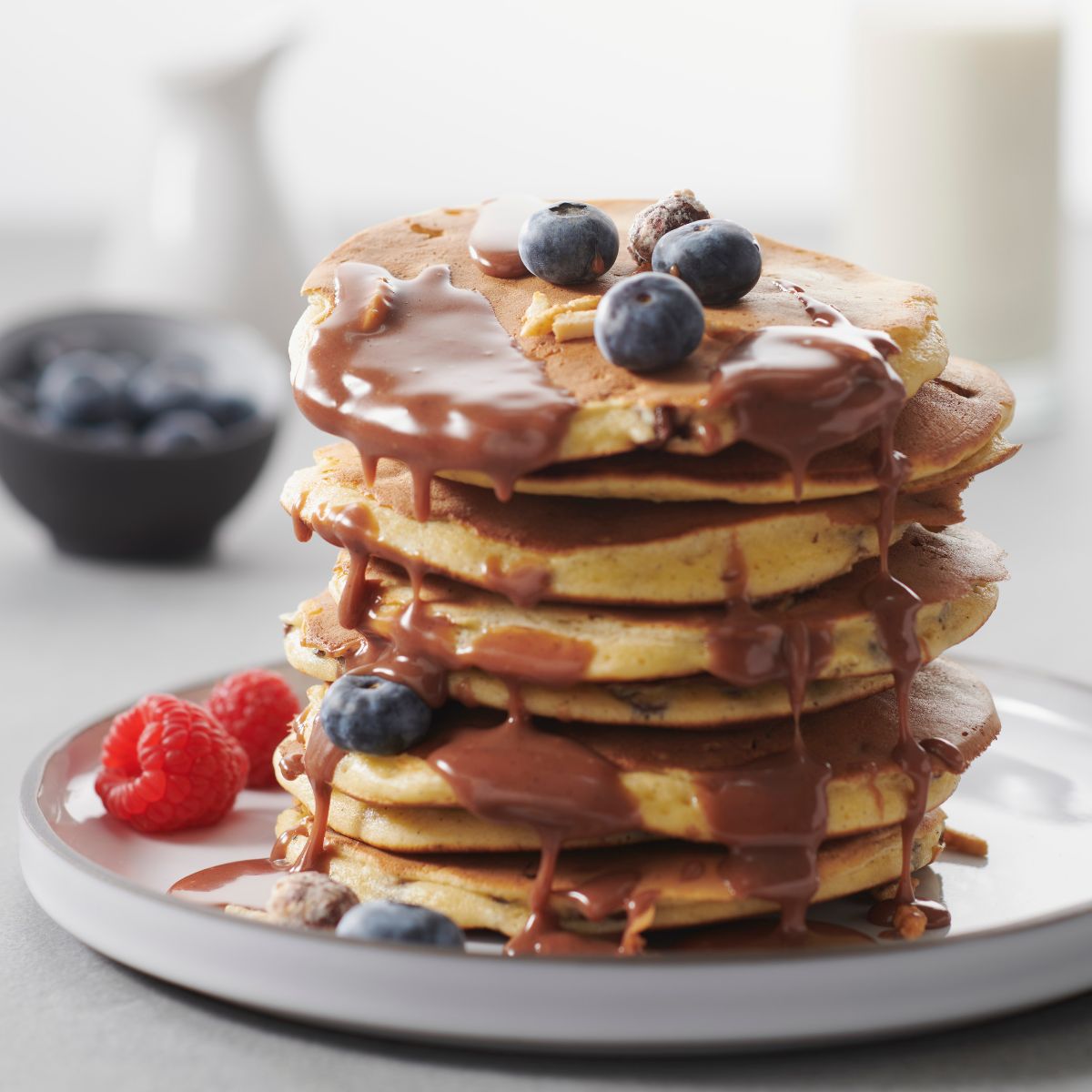 Pancakes aux pépites de chocolat au lait Valrhona