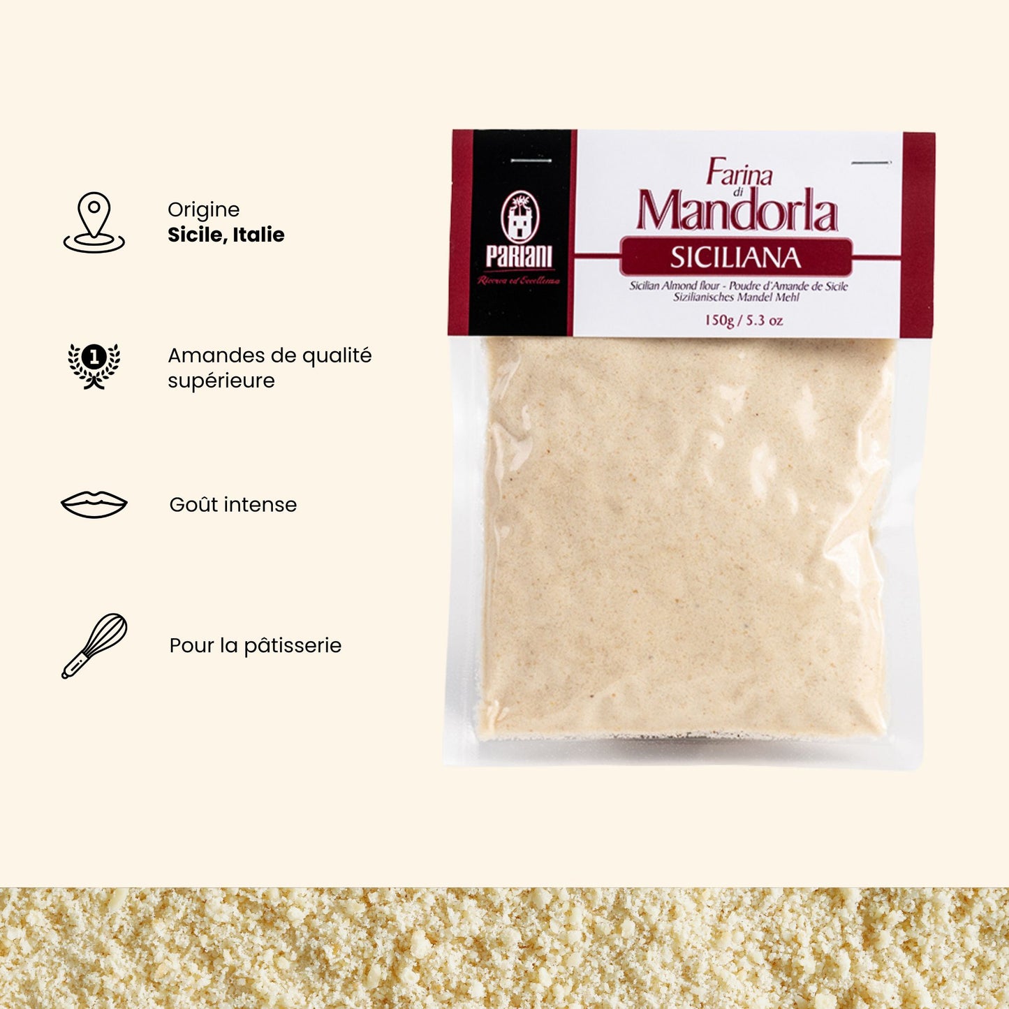 Argumentaire produit poudre d'amande de sicile