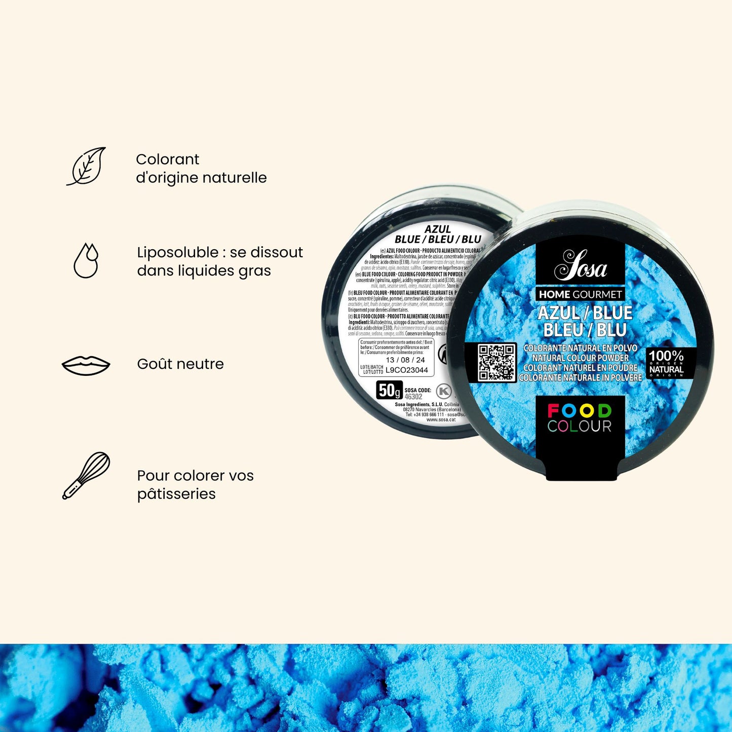 arguments colorant naturel bleu en poudre Sosa