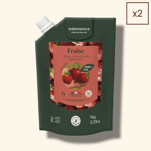 packshot purée de fruit à la fraise
