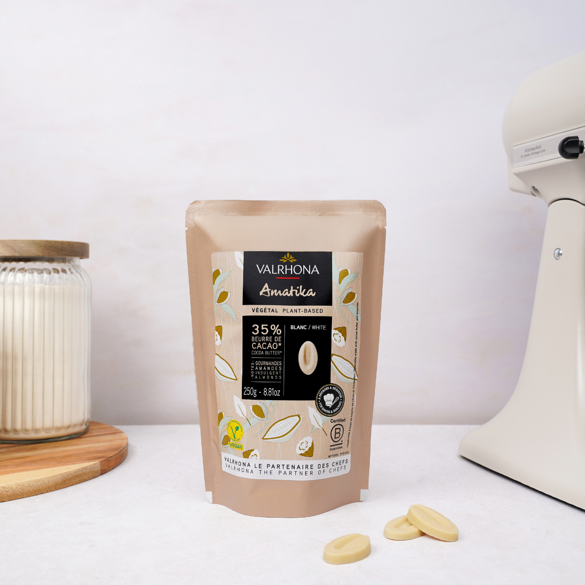 packaging du chocolat blanc amatika 35%