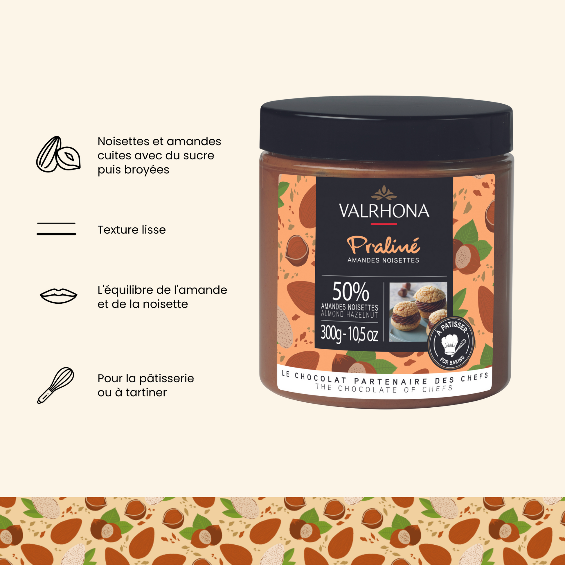 Argumentaire du praliné amandes et noisettes - Valrhona