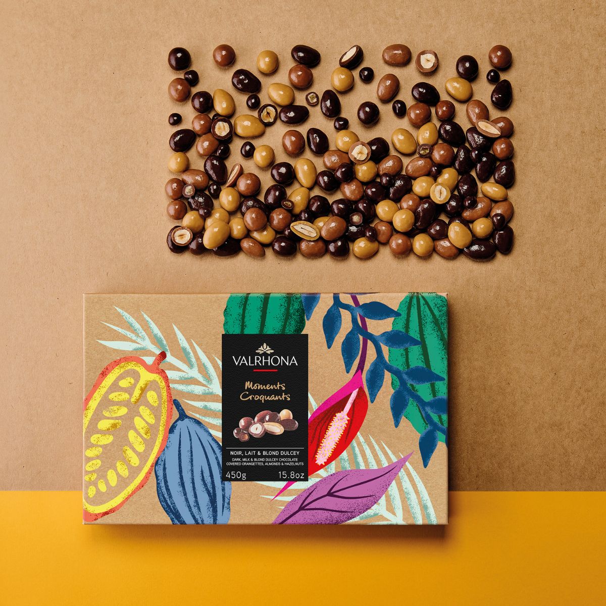 amandes et noisettes enrobées de trois chocolats