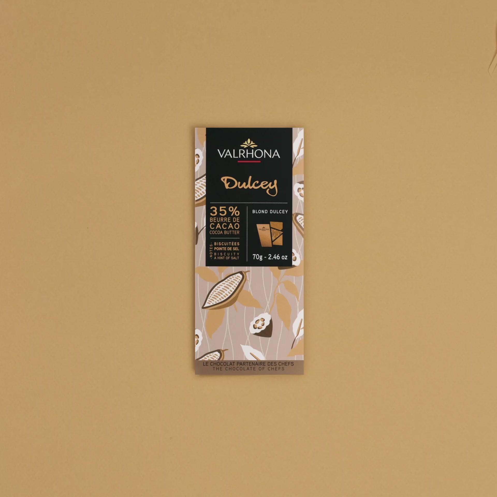 video stop motion tablette de chocolat blond dulcey valrhona