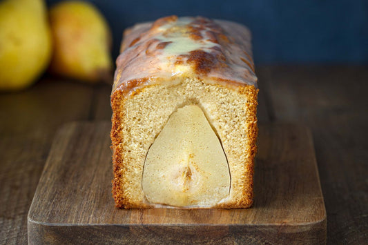 Cake vanille et poires pochées
