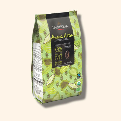 chocolat à pâtisser andoa noir en sac de 3 kilos valrhona