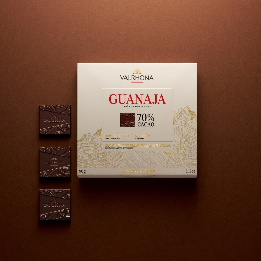 Coffret 18 carrés chocolat noir Guanaja 70% Edition 40 ans - 90g