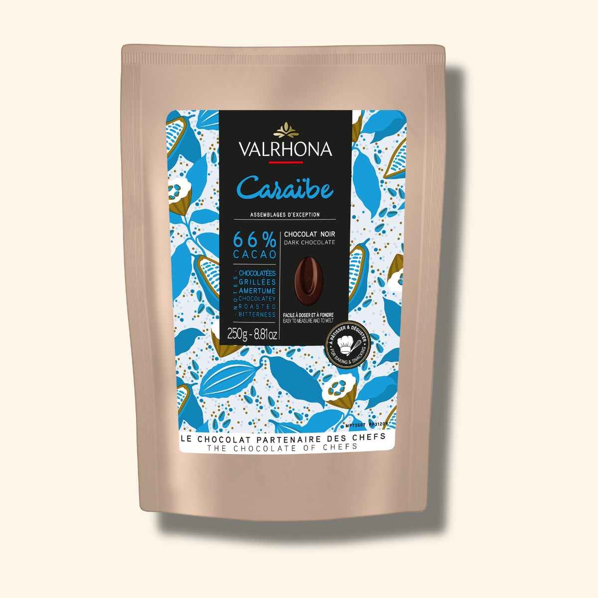 Chocolat noir pour la pâtisserie Caraïbe 66% - 250g
