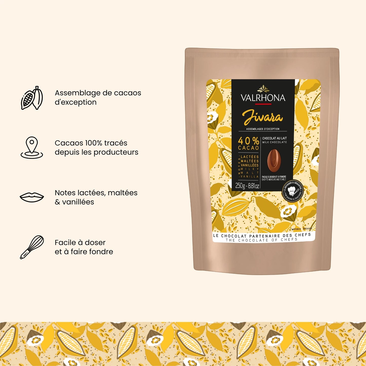 Vollmilch-Backschokolade Jivara 40% - 250g