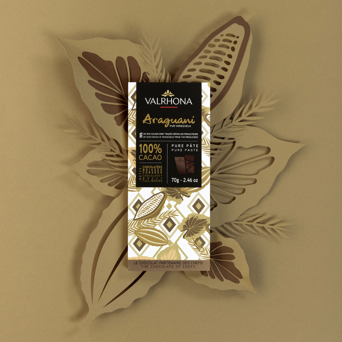 illustration tablette de chocolat araguani de valrhona