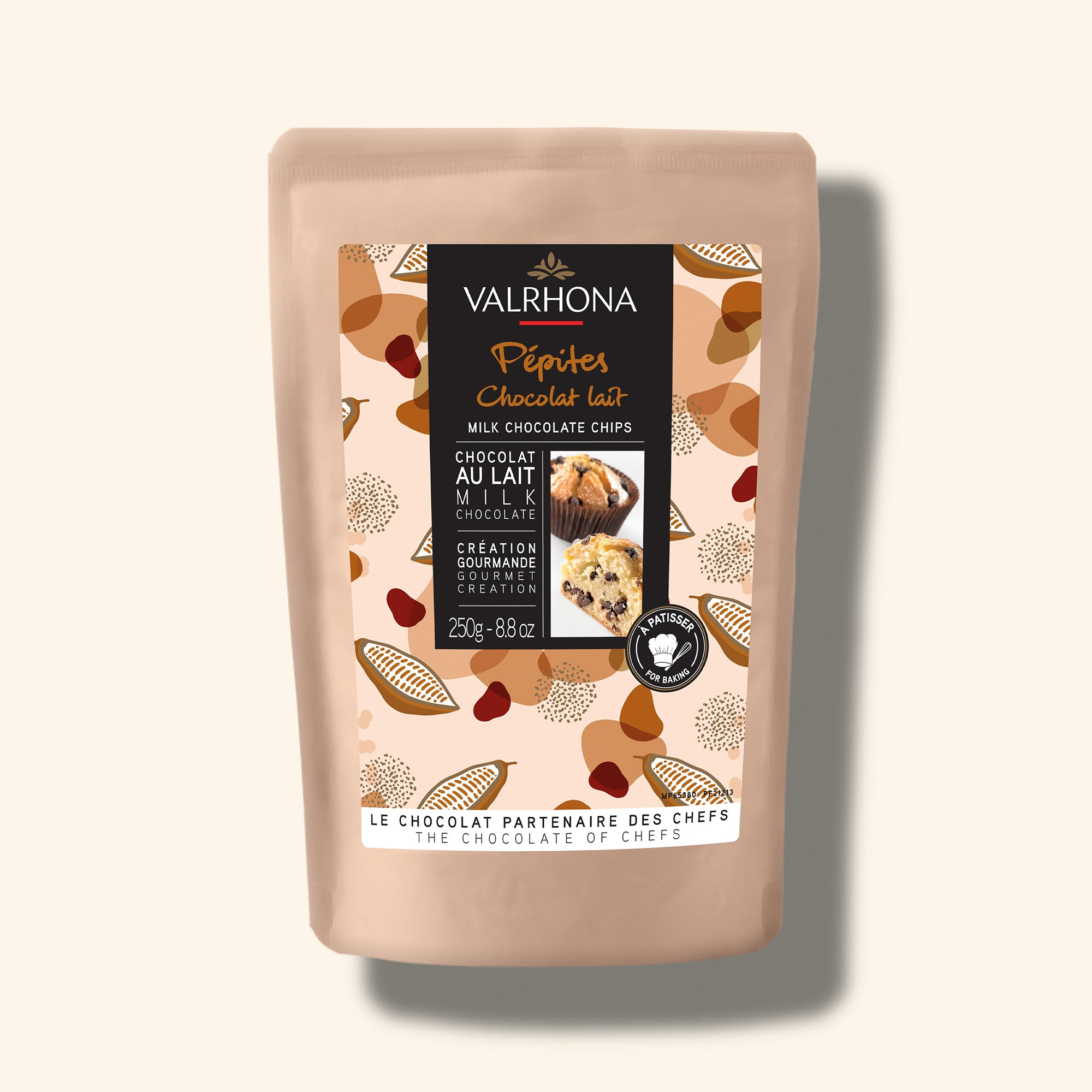 Sac de 250 gr de pépites de chocolat au lait Valrhona 