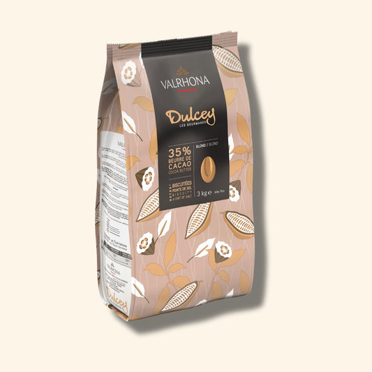 Chocolat de couleur blonde pour la pâtisserie Dulcey 35% - 3kg