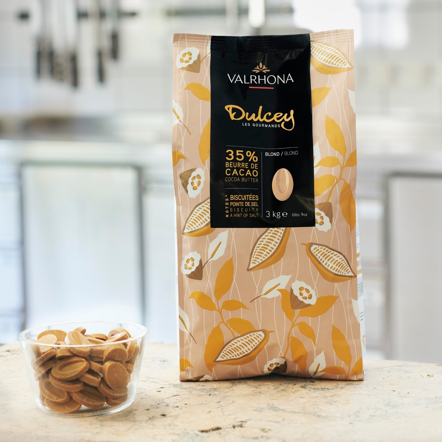 Chocolat de couleur blonde pour la pâtisserie Dulcey 35% - 3kg