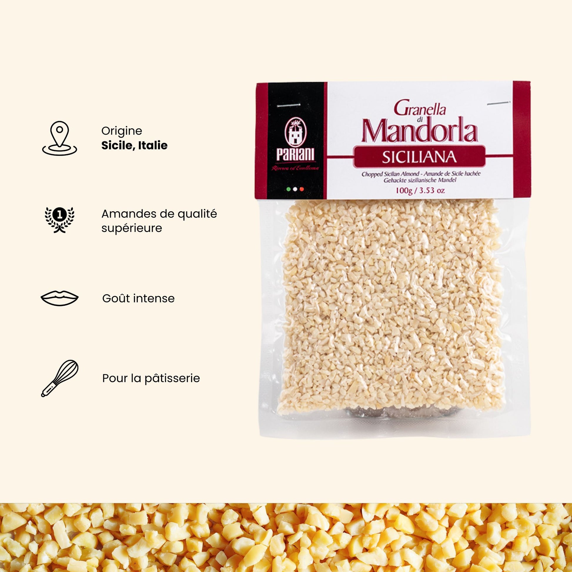 Argumentaire produit amande de sicile hachée