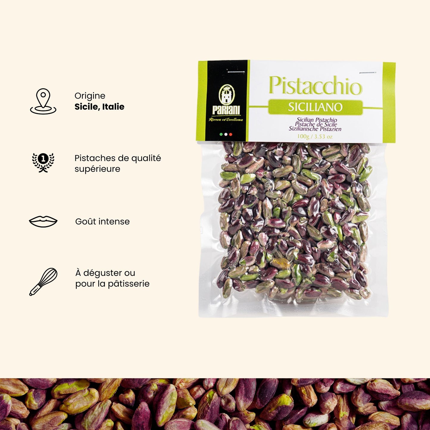 Argumentaire produit pistaches de Sicile