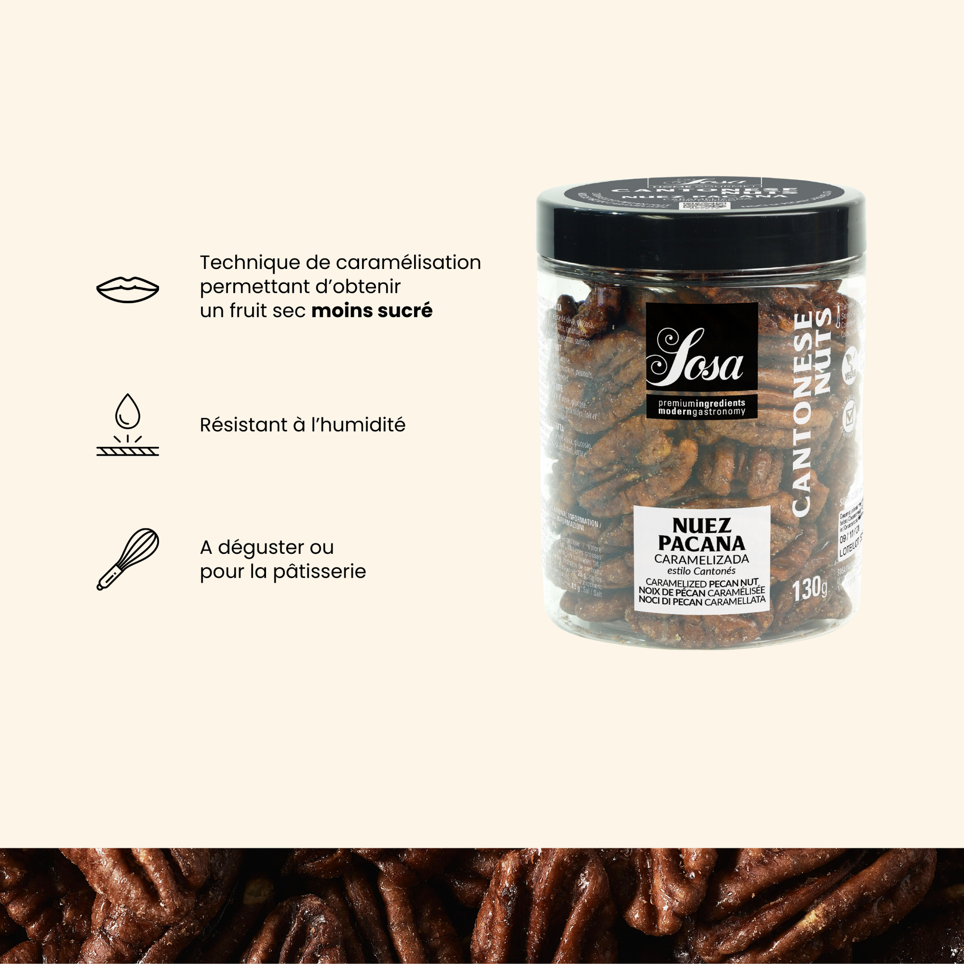 Argumentaire produit noix de pécan caramélisée 