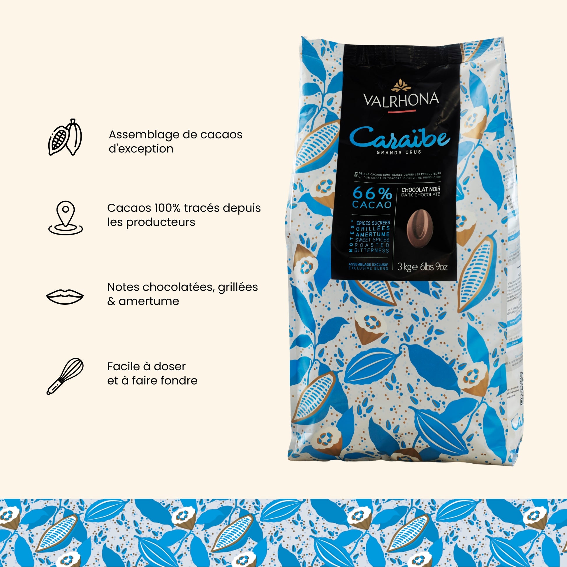 fiche argumentaire chocolat noir caraibe valrhona
