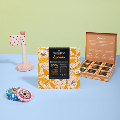 visuel d'ambiance coffret 18 carrés abinao Valrhona