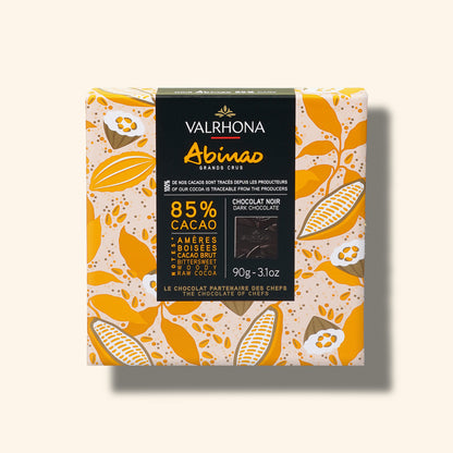packaging coffret 18 carrés chocolat noir Abinao Valrhona