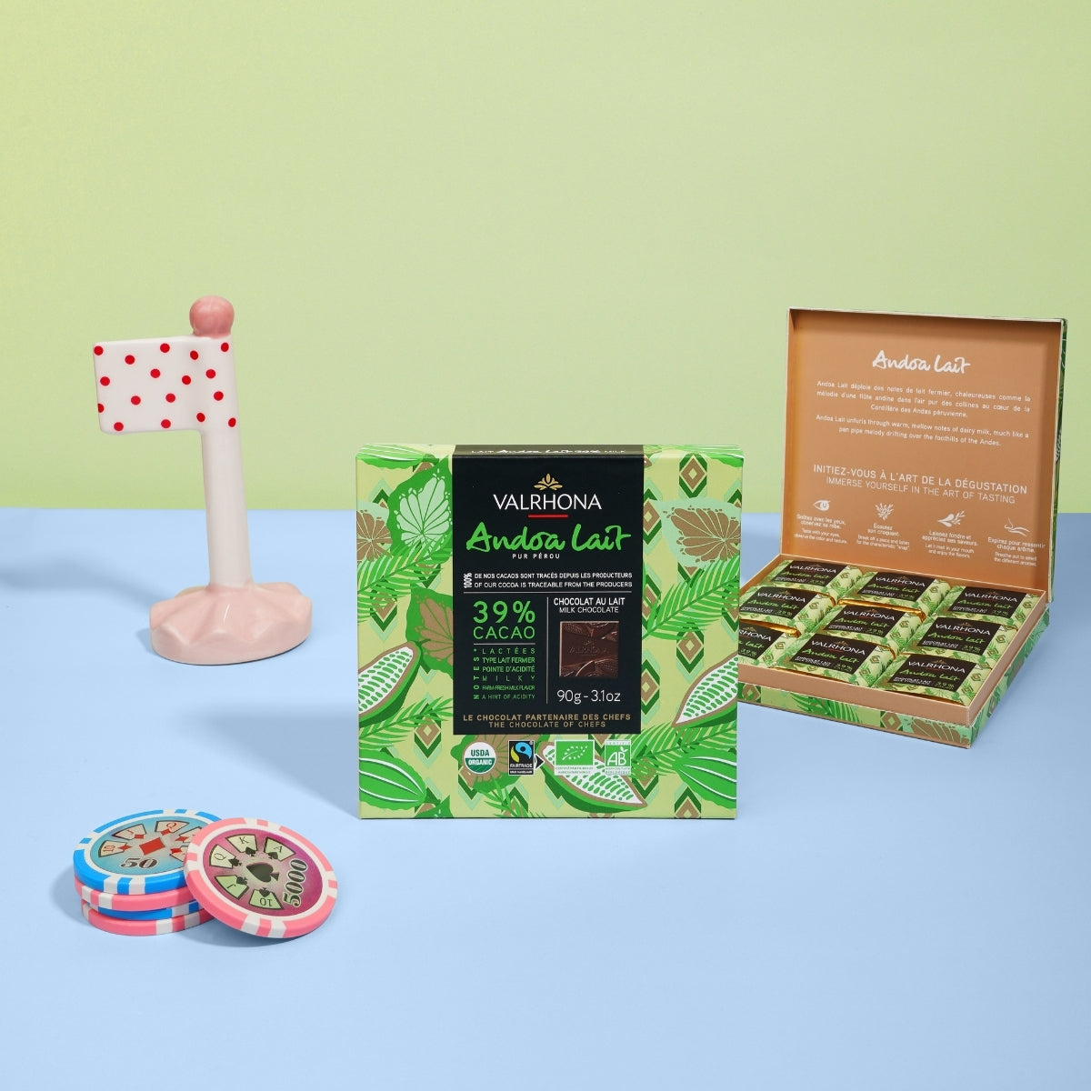 Coffret de 18 carrés Andoa Lait ouvert et fermé