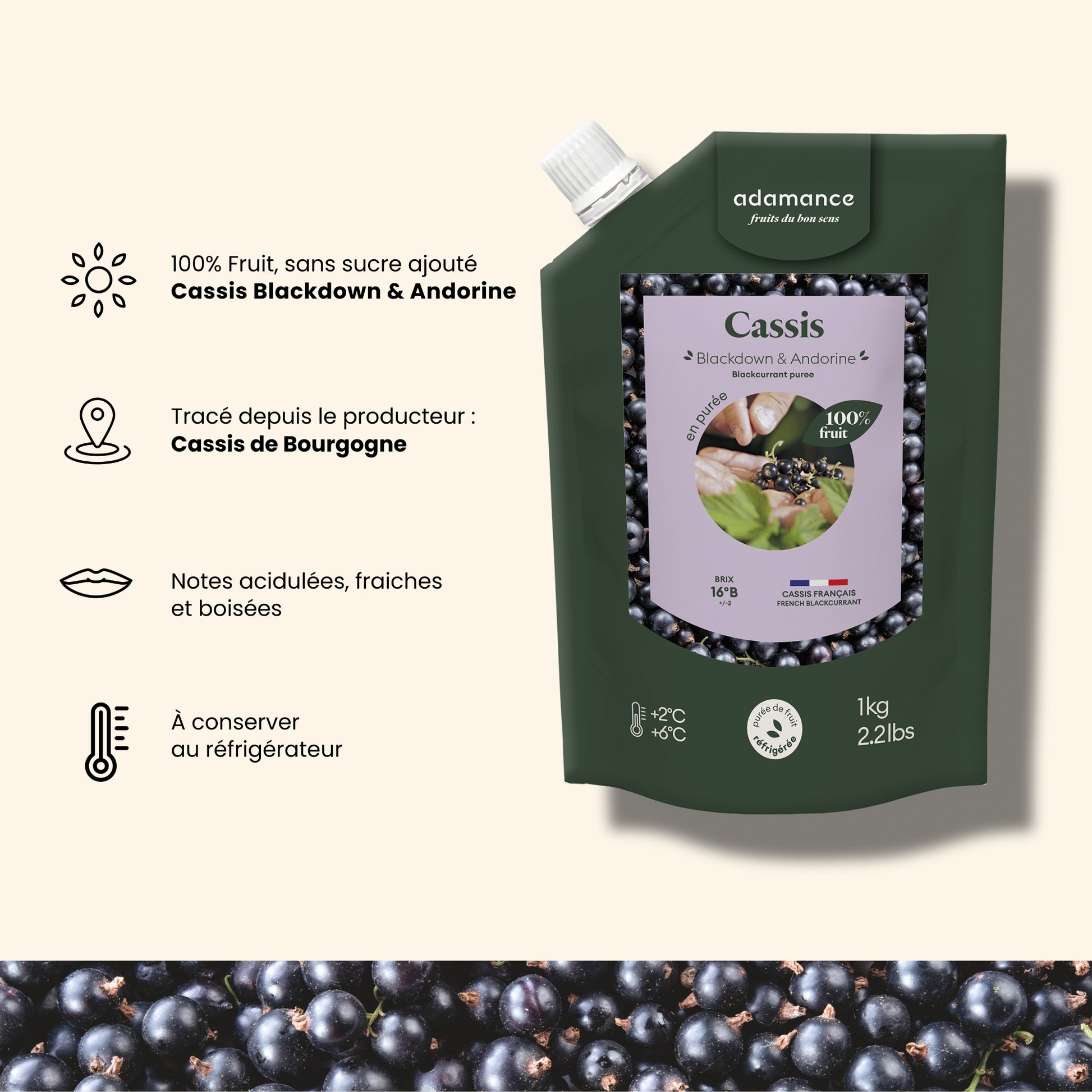 liste des arguments pour acheter la purée de fruit au cassis