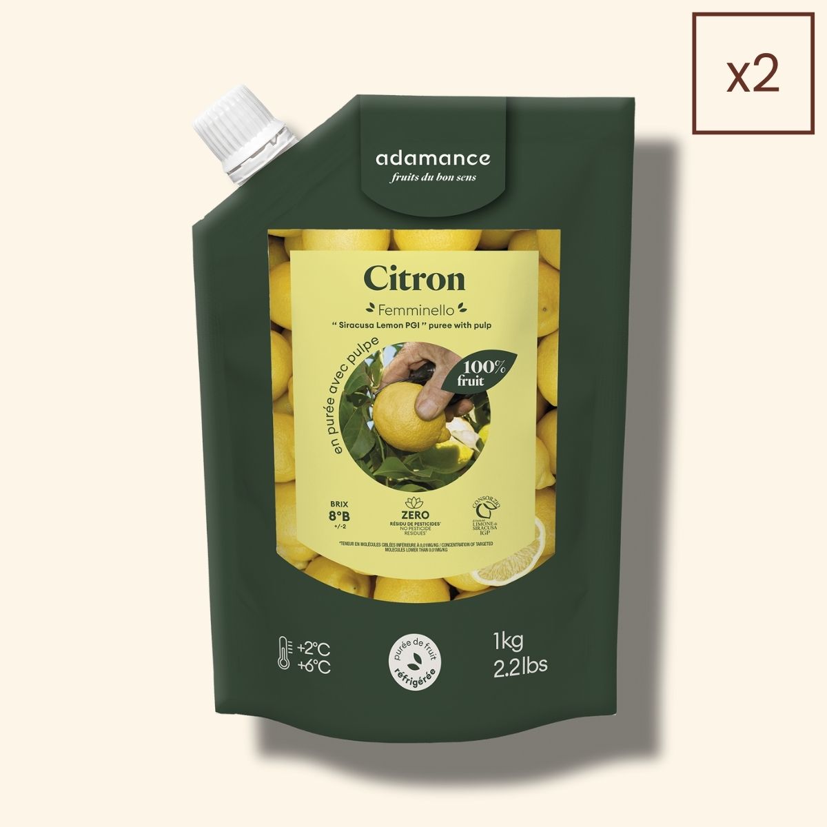 packshot purée de fruit au citron