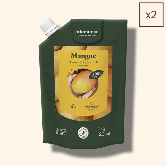 packshot purée de fruit à la mangue
