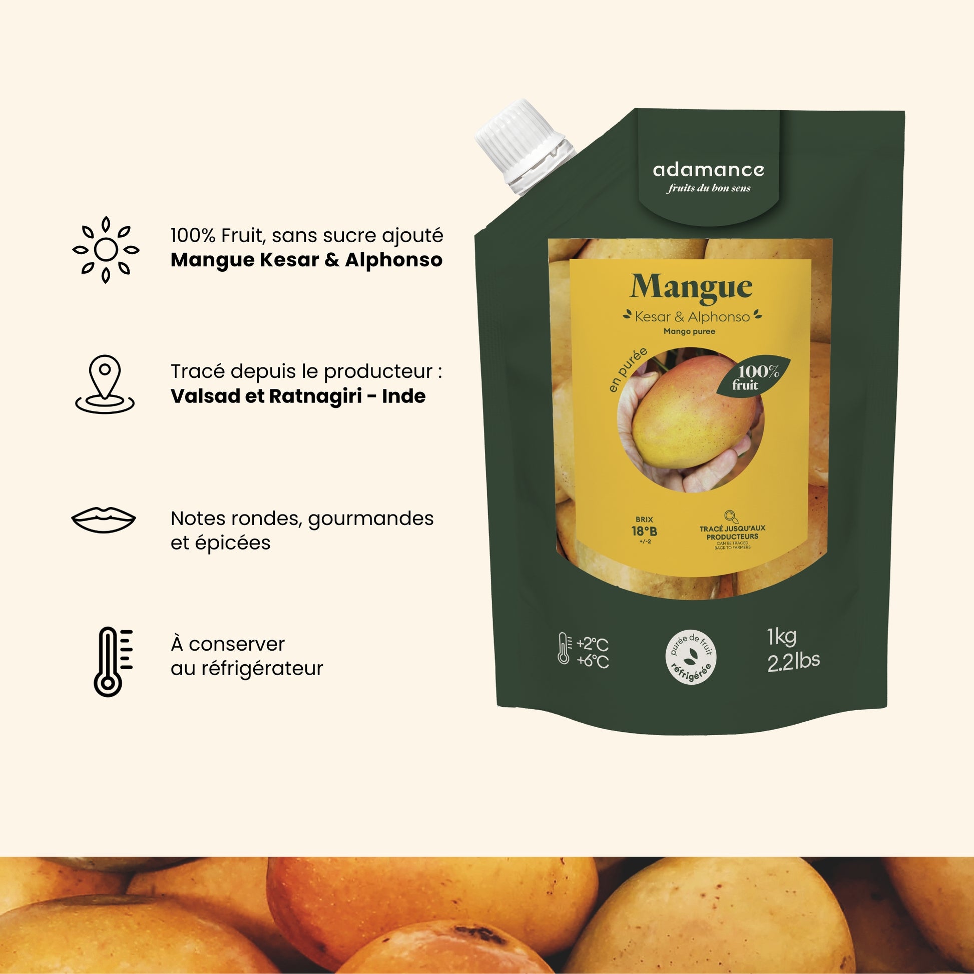 liste des arguments pour acheter la purée de fruit à la mangue