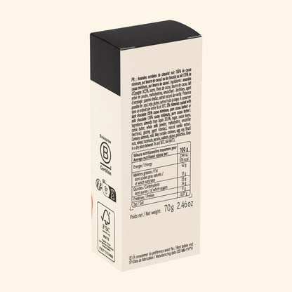 étui amandes enrobées chocolat valrhona