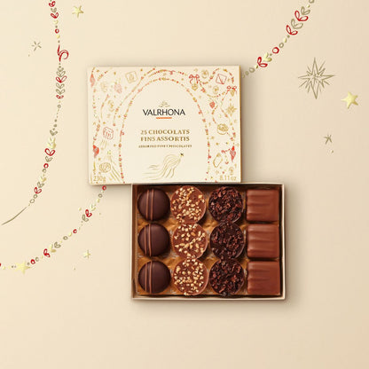 Ballotin Valrhona de 25 bonbons de chocolats assortis