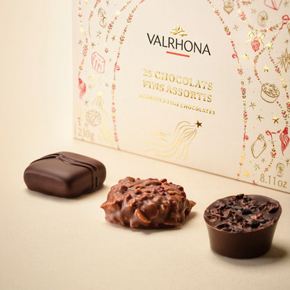 Ballotin Valrhona de 25 bonbons de chocolats assortis