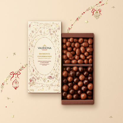 Coffret céréales croustillantes enrobées de chocolat noir et lait