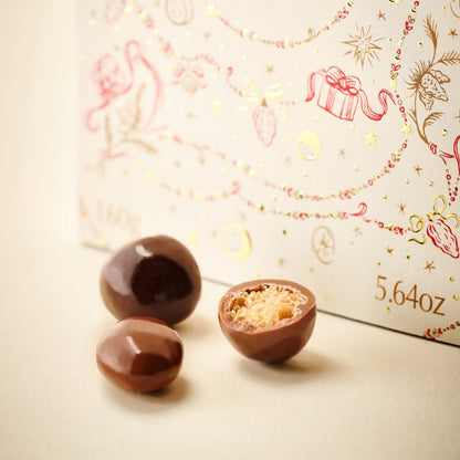 Coffret céréales croustillantes enrobées de chocolat noir et lait