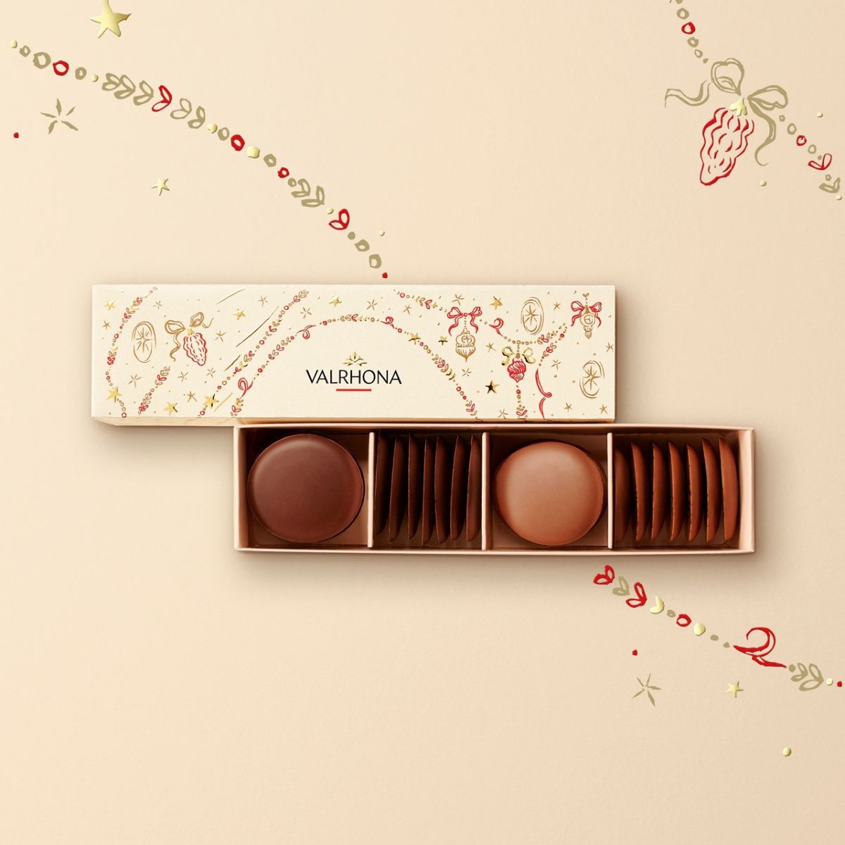 Coffret Valrhona palets fins noir et lait
