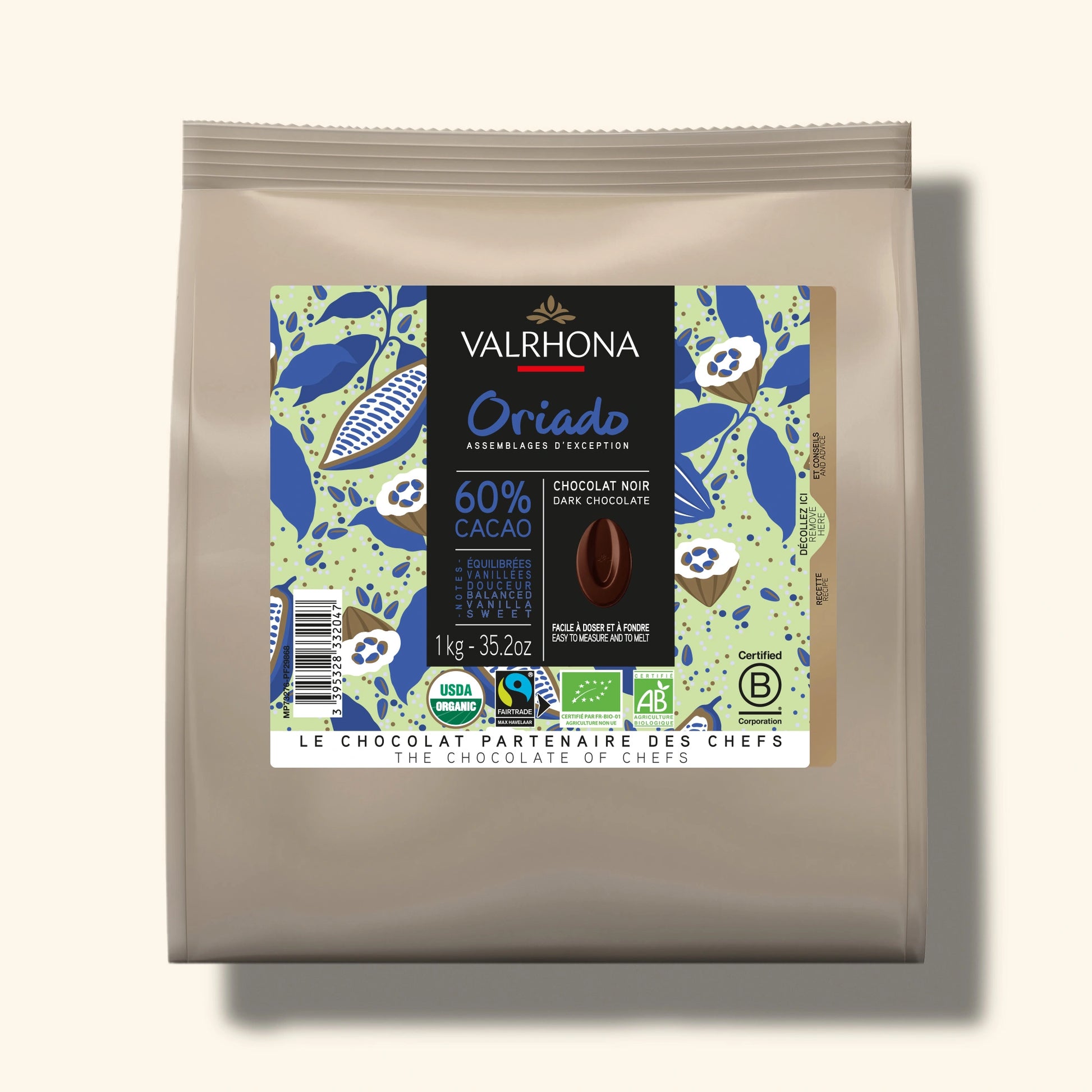 chocolat à pâtisser oriado valrhona