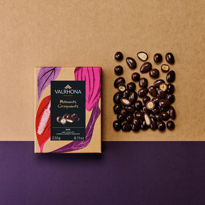 amandes et noisettes enrobées de chocolat noir