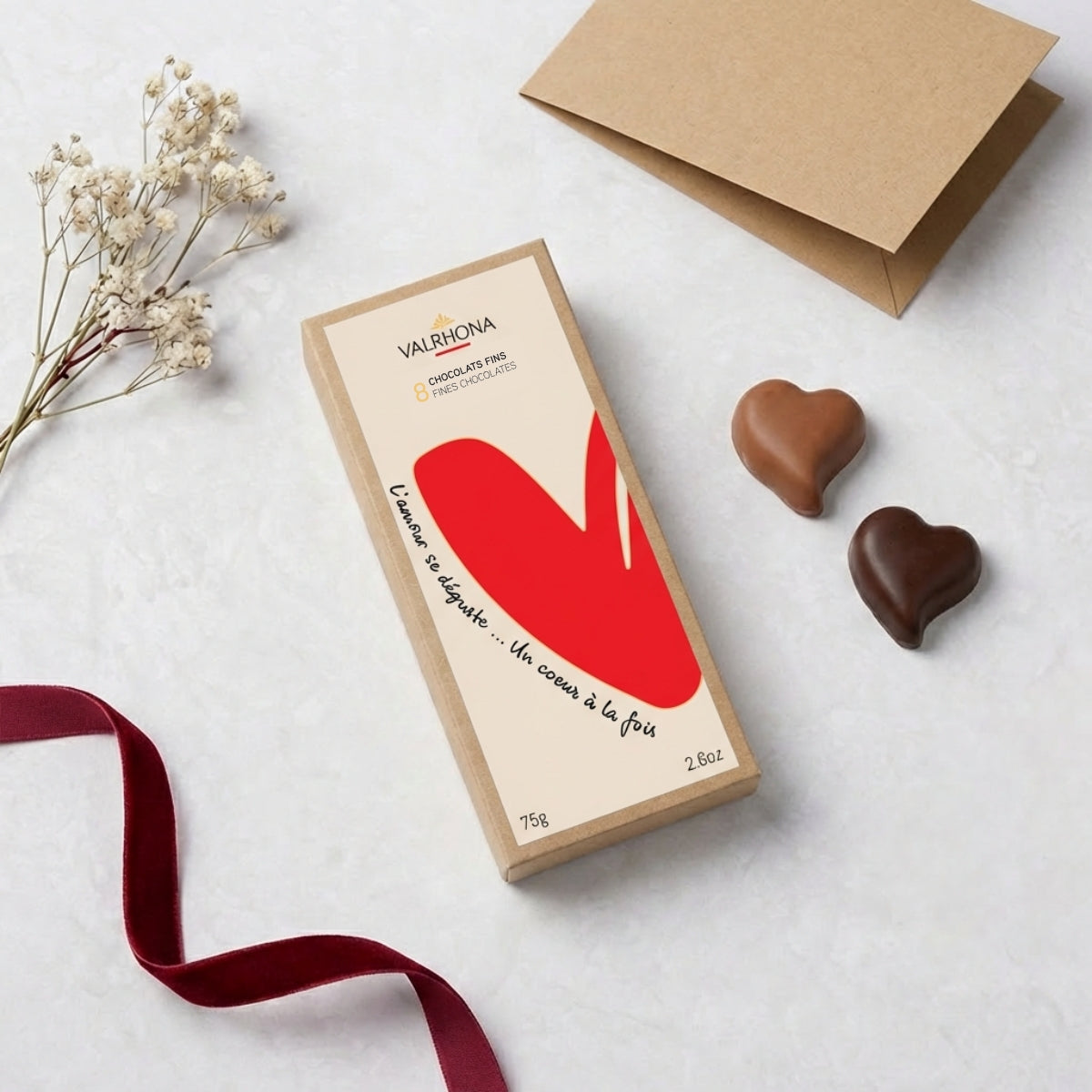 coffret coeurs en chocolat édition limitée valrhona