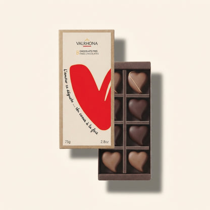 coffret coeurs en chocolat édition limitée valrhona