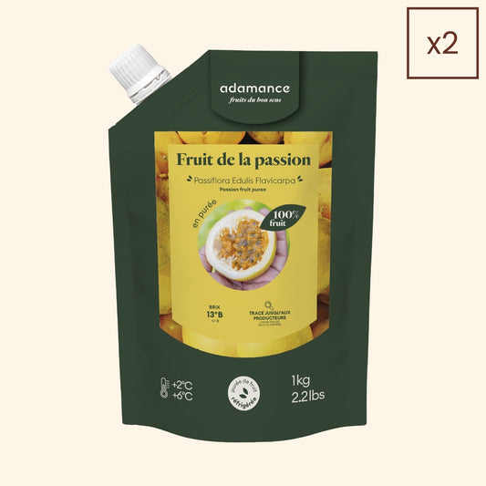 poche de purée de fruit de la passion x2