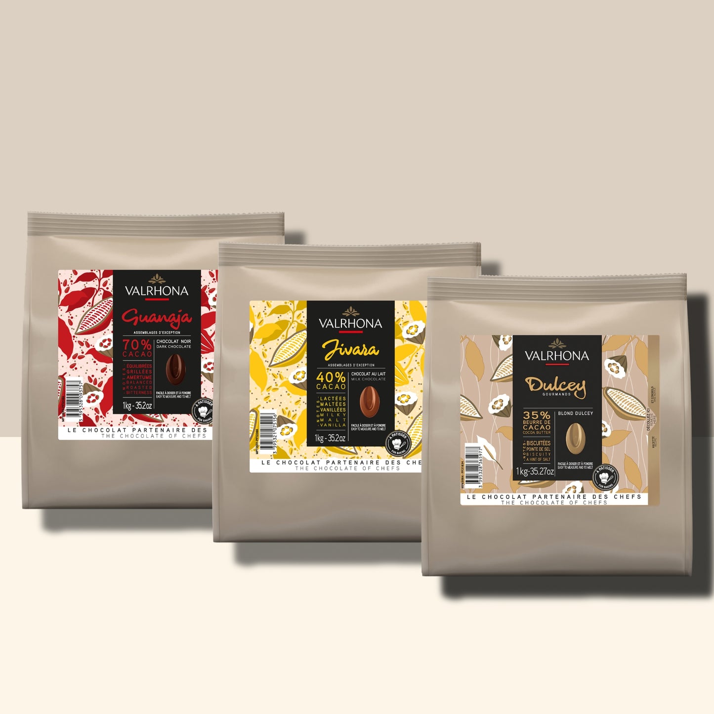 Lot de 3kg : Guanaja, Jivara et Dulcey