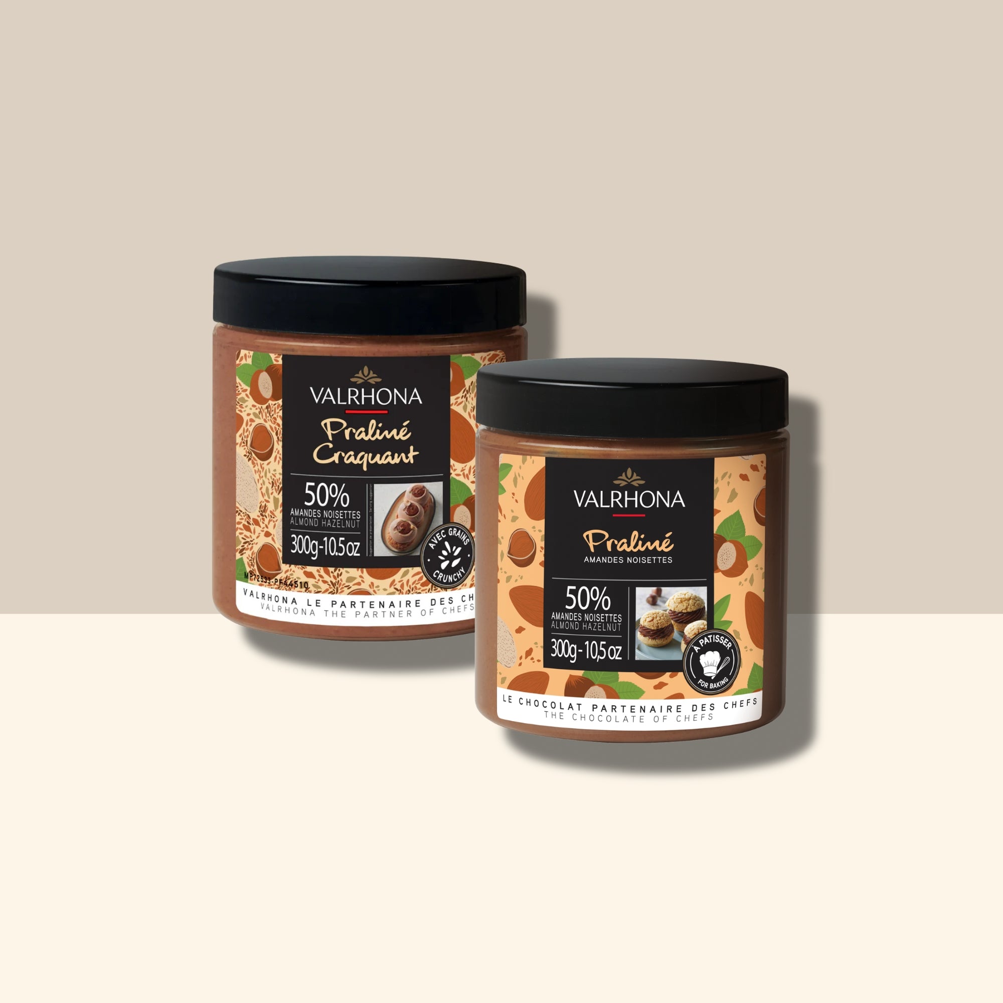 Glatte und knusprige Pralinés