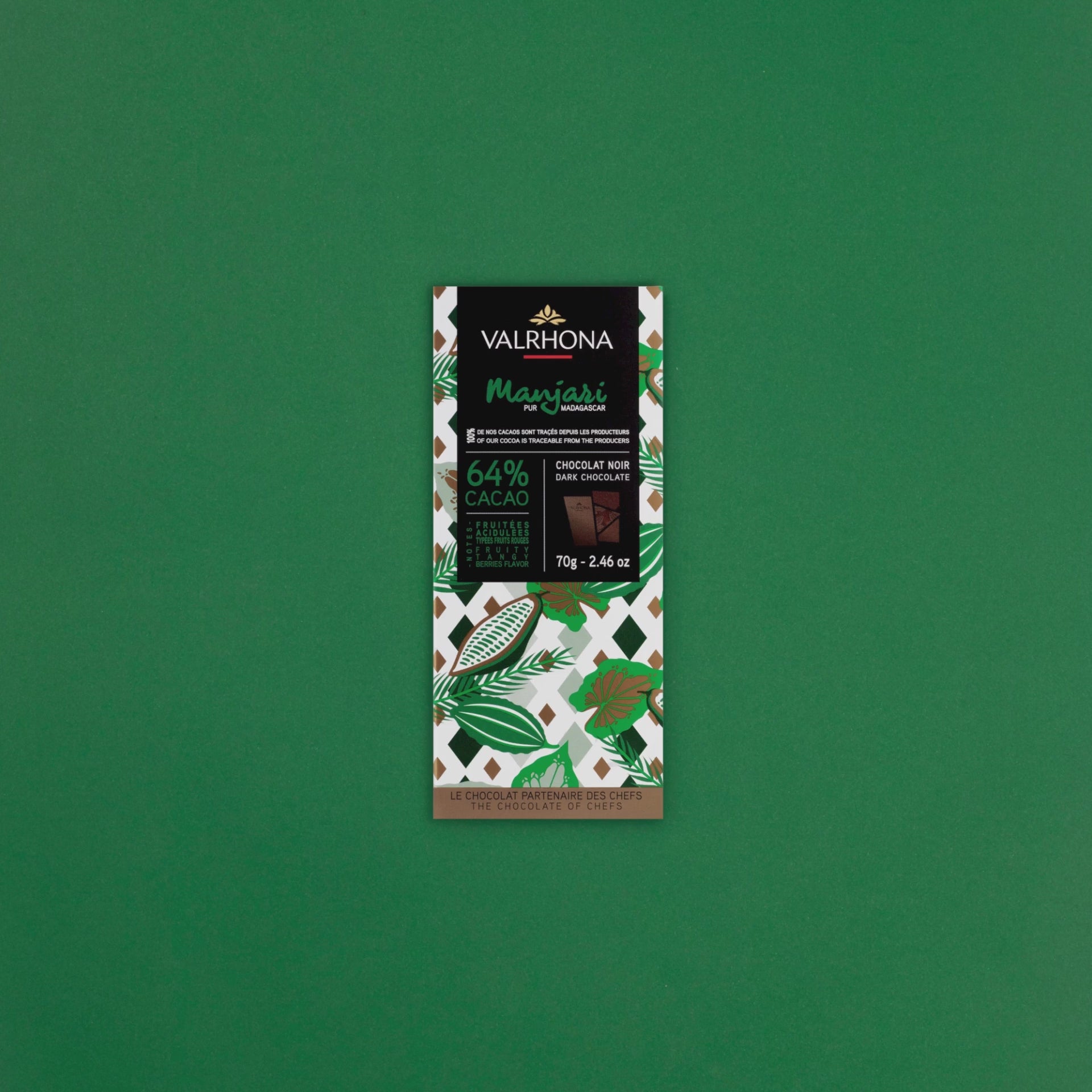 video stop motion tablette de chocolat noir manjari valrhona