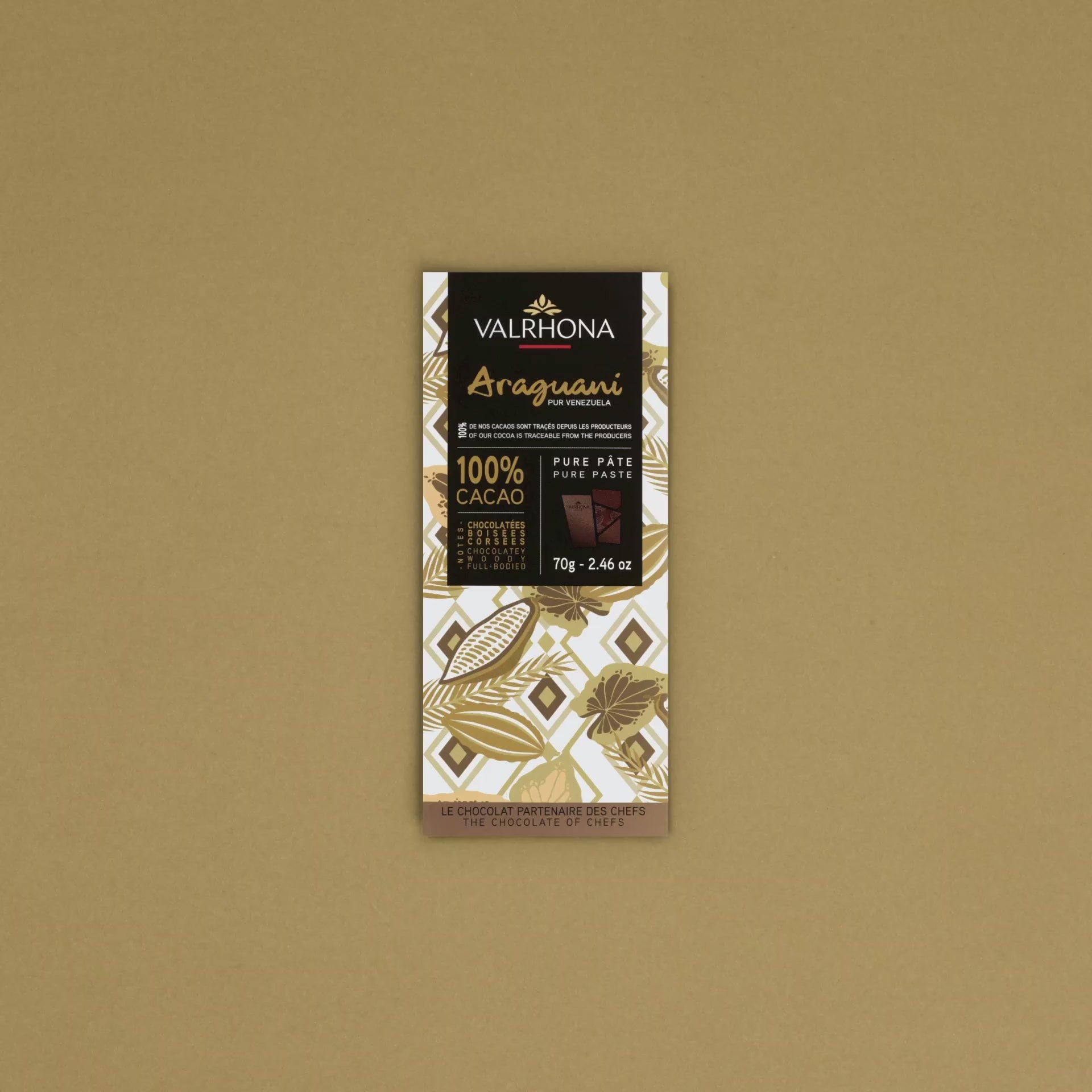 video stop motion tablette chocolat noir araguani valrhona 