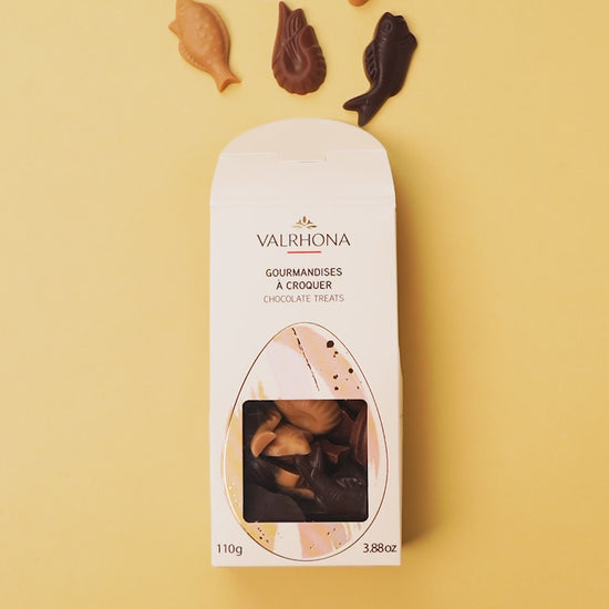 vidéo unboxing du coffret fritures de Pâques Valrhona